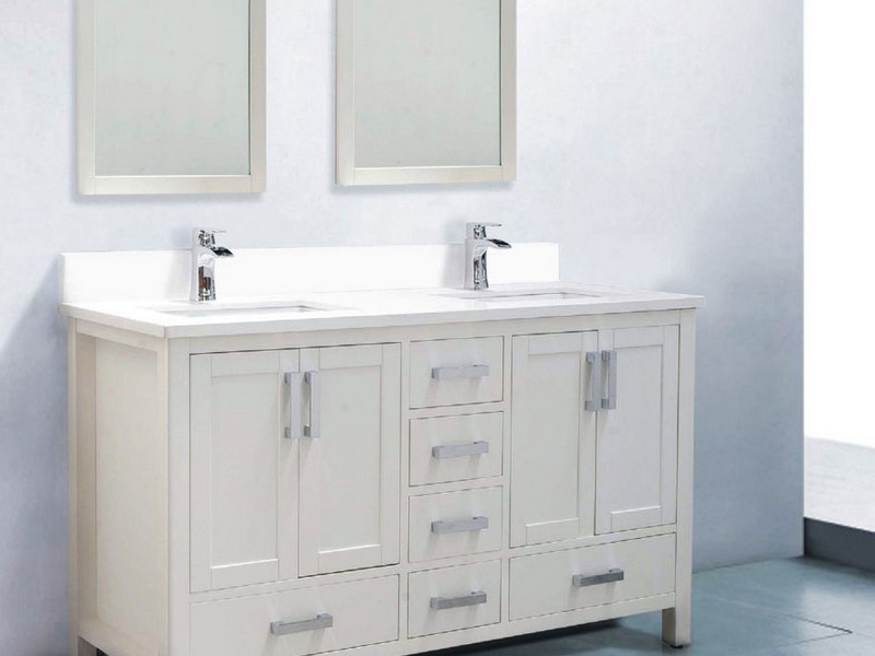 60 Bathroom Vanity Double Sink White