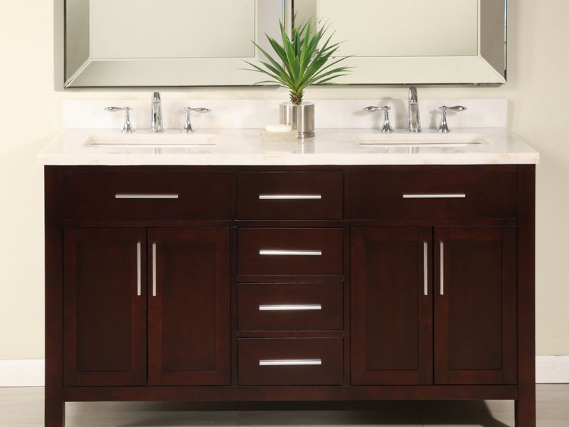 60 Inch 2 Sink Bathroom Vanity