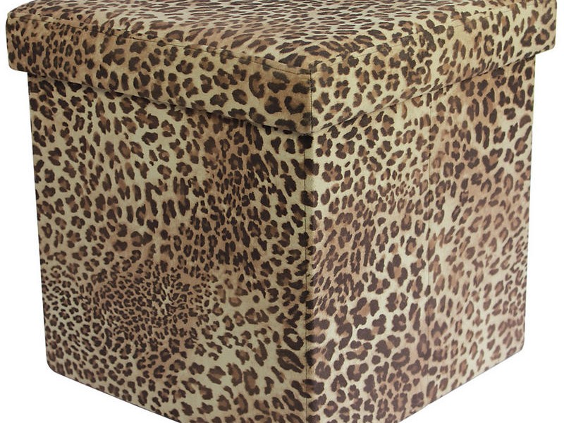 Animal Print Storage Ottoman