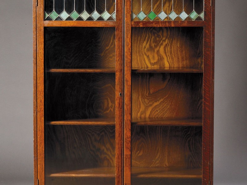 Antique Bookcase With Glass Doors