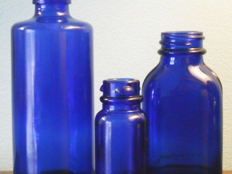 Antique Cobalt Blue Glass Bottles