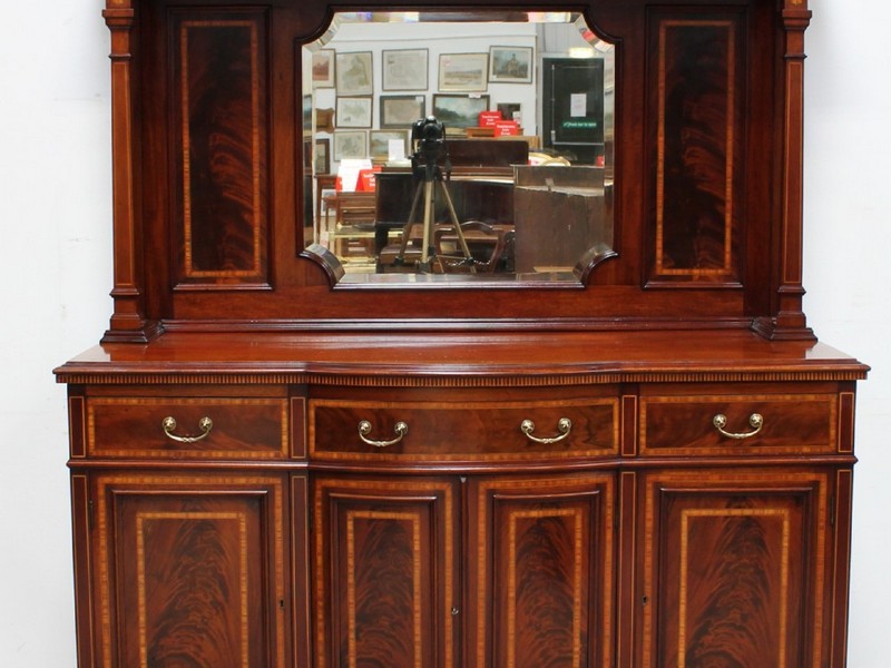 Antique Mahogany Sideboard With Mirror