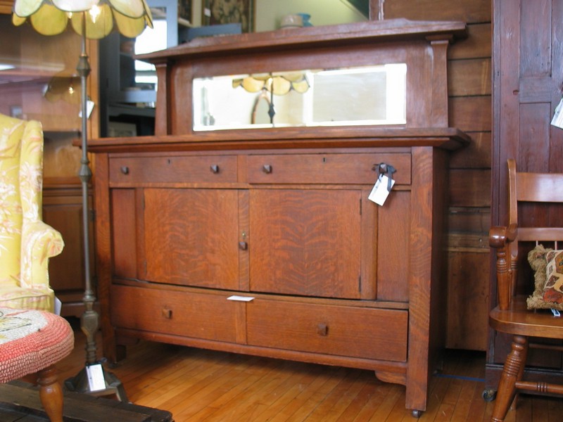 Antique Sideboard With Mirror Oak