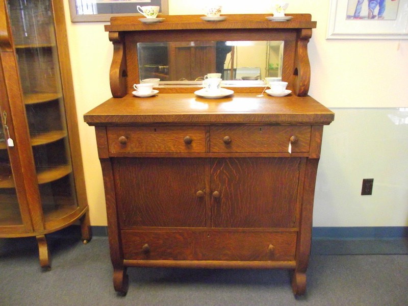 Antique Sideboard With Mirror