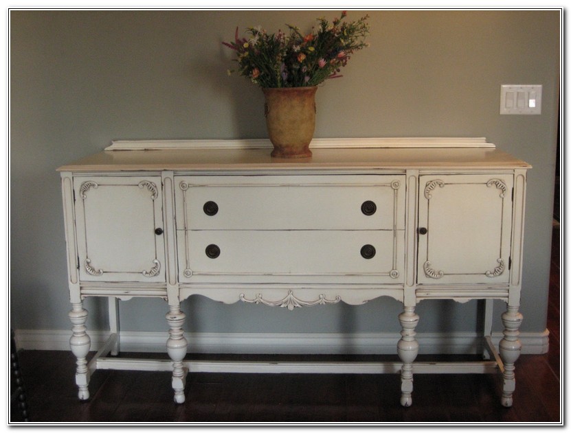 Antique White Buffet Table