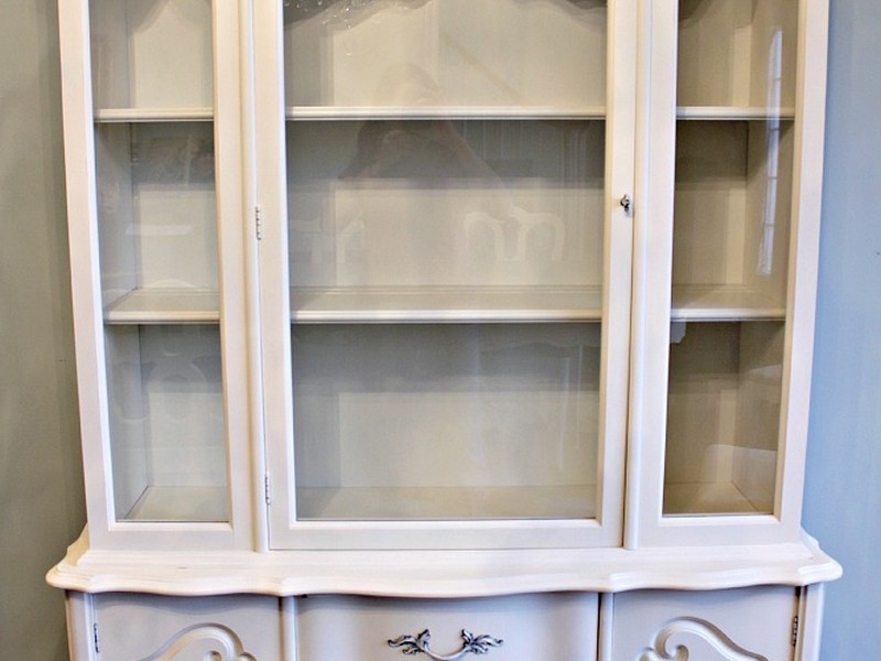 Antique White China Hutch