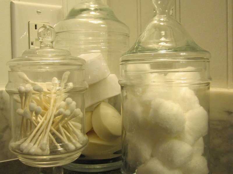 Bathroom Cotton Ball Jars