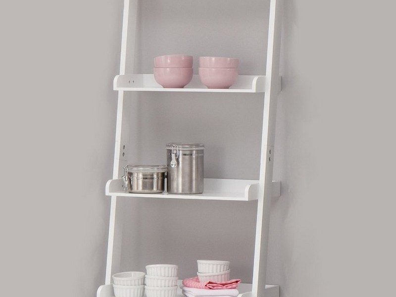 Bathroom Ladder Shelf White