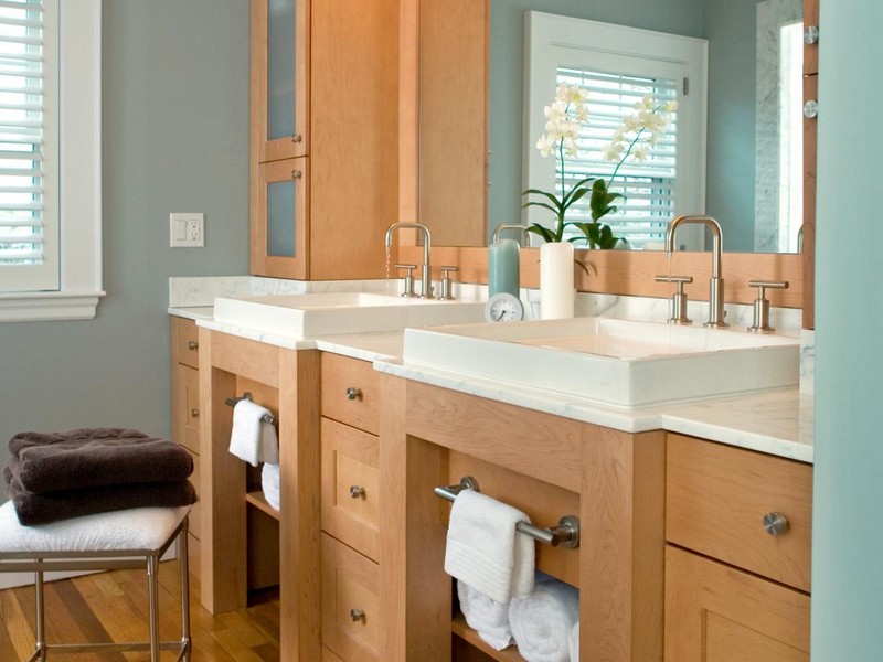 Bathroom Vanity With Towel Shelf