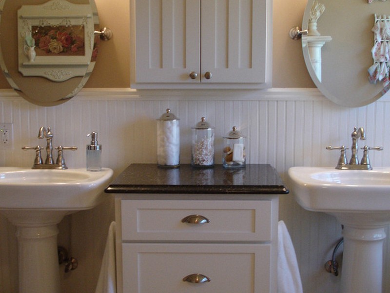 Bathroom With Two Pedestal Sinks