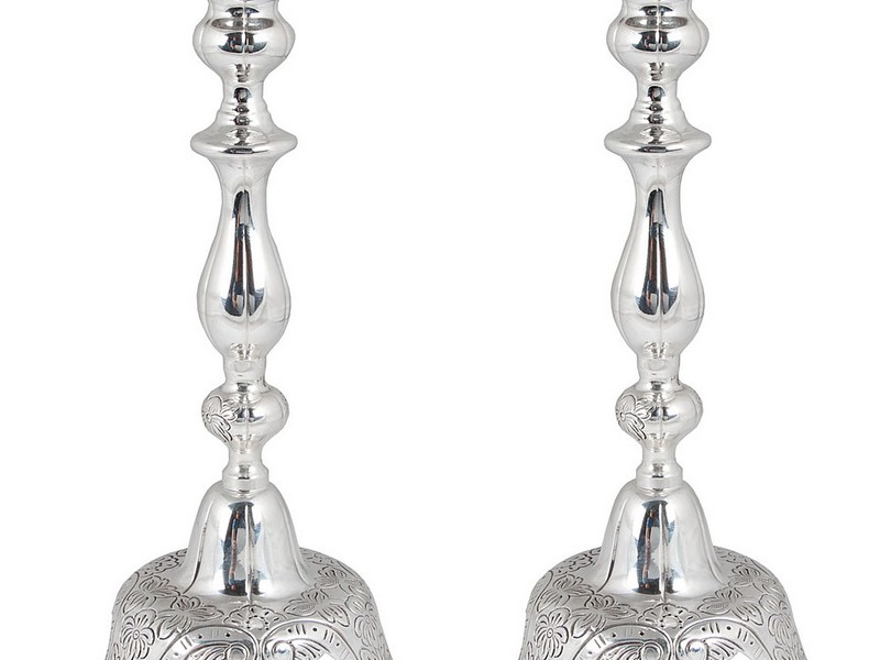 Big Silver Candle Holders