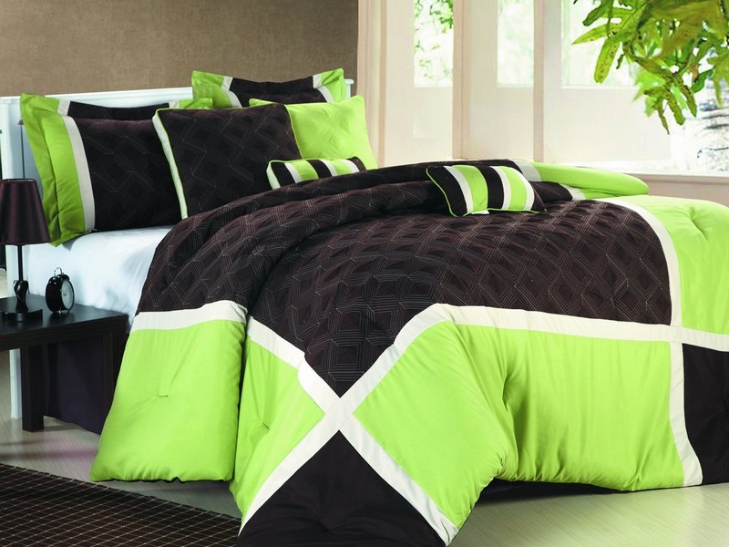 Black And Lime Green Duvet Cover