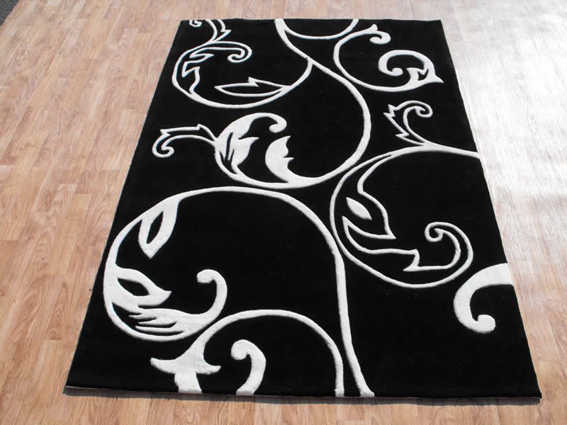 Black And White Bath Rug