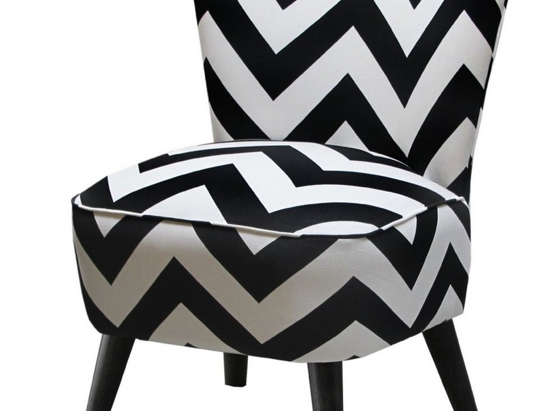 Black And White Striped Accent Chair