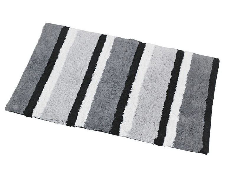 Black And White Striped Bath Rug