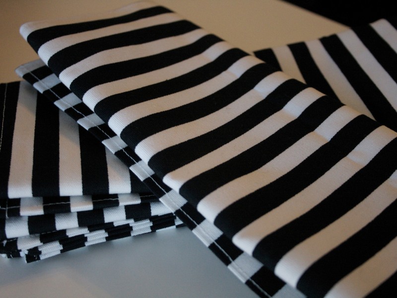Black And White Striped Cloth Napkins