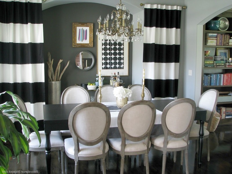 Black And White Striped Dining Room Chairs