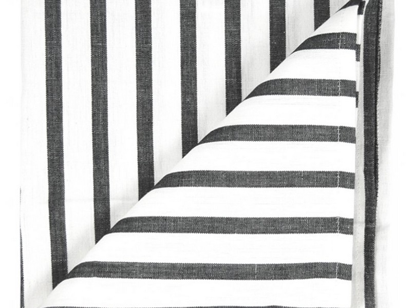 Black And White Striped Linen Napkins