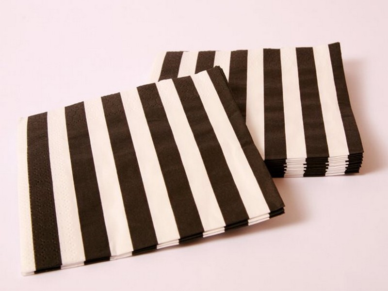 Black And White Striped Napkins