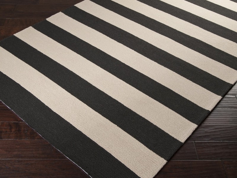 Black And White Striped Rug