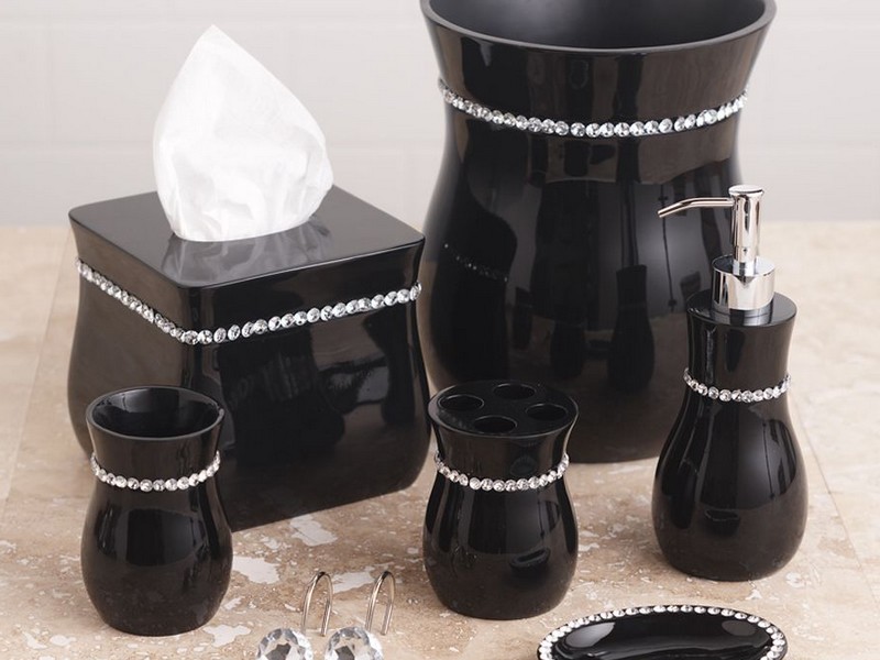 Black Bling Bathroom Accessories