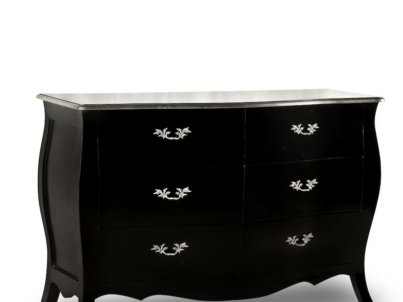 Black Bombe Chest Of Drawers