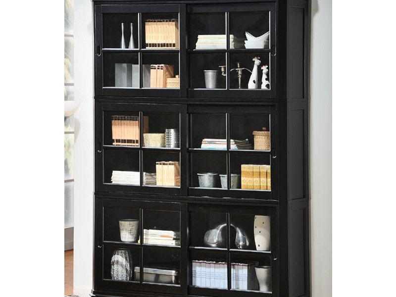 Black Bookcase With Glass Doors