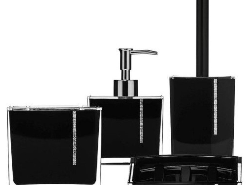 Black Crystal Bathroom Accessories