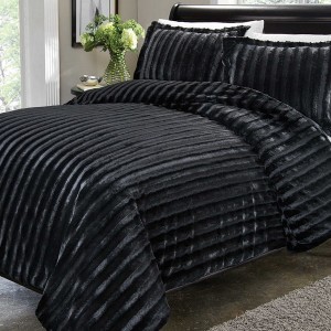 Black Faux Fur Duvet Cover