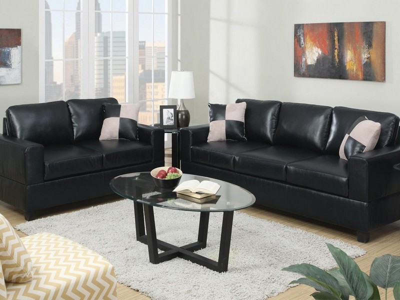 Black Leather Couch And Loveseat