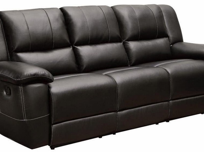 Black Leather Power Reclining Sofa