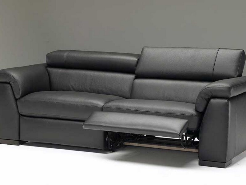 Black Leather Recliner Sofa