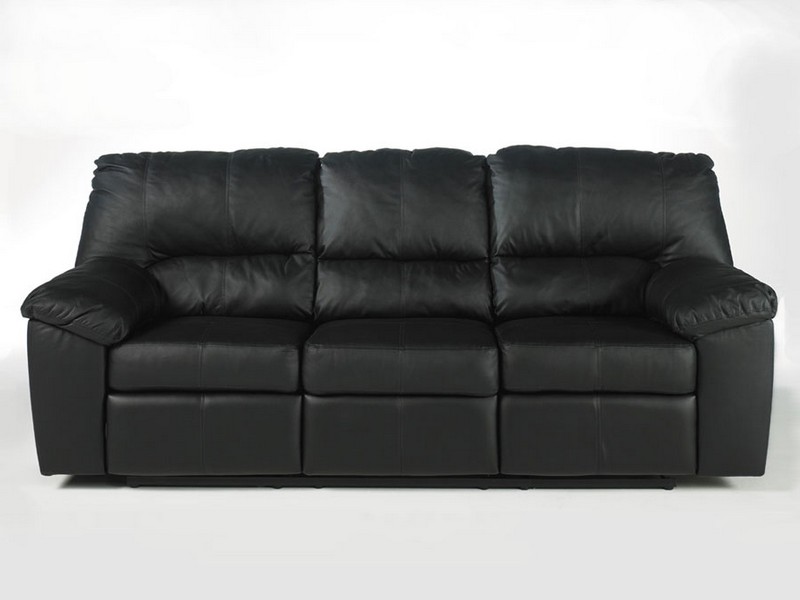 Black Leather Reclining Sofa