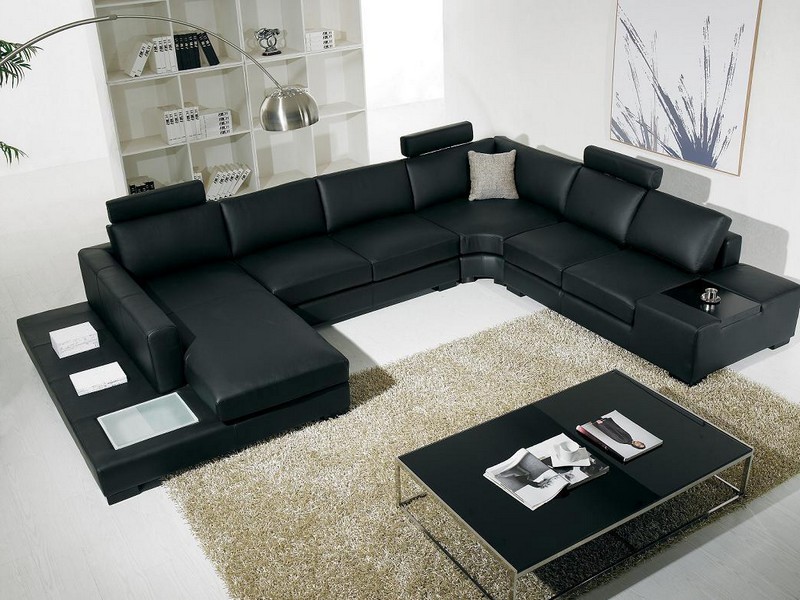 Black Leather Sectional Sofas