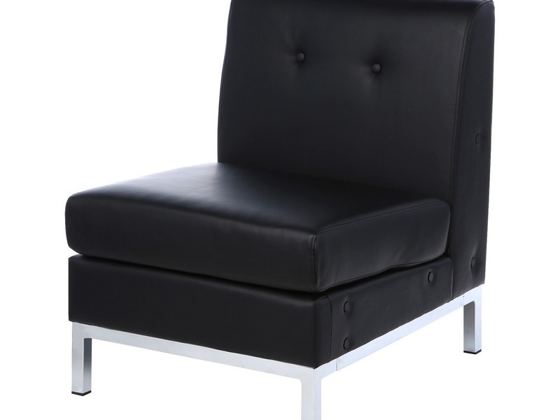 Black Leather Slipper Chair