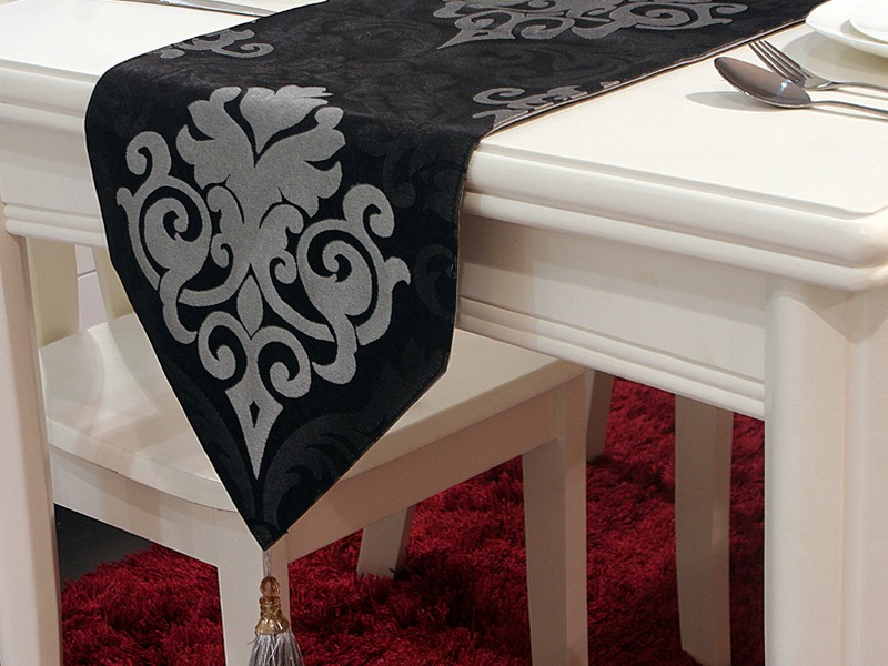 Black Leather Table Runner