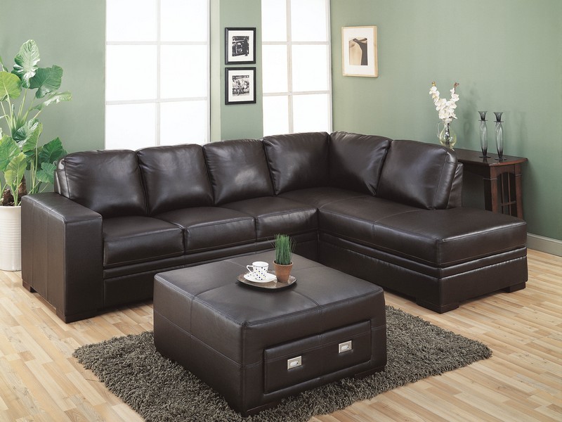 Black Microfiber Sectional Couch