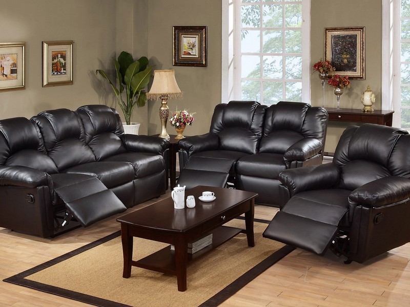 Black Reclining Sofa Set