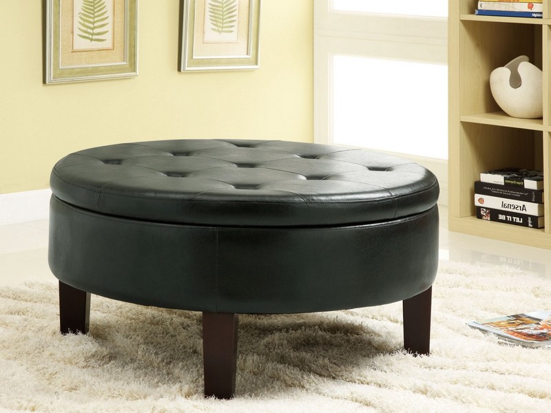 Black Round Ottoman Coffee Table