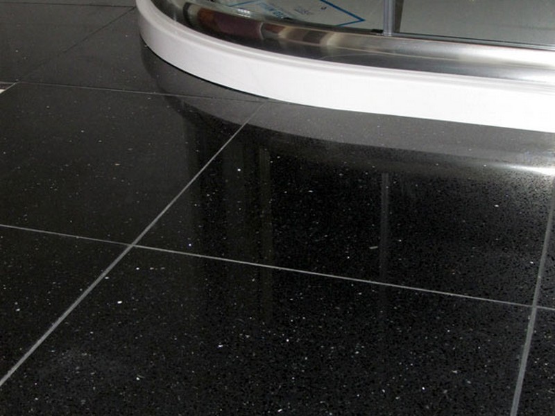 Black Sparkle Floor Tiles For Bathrooms