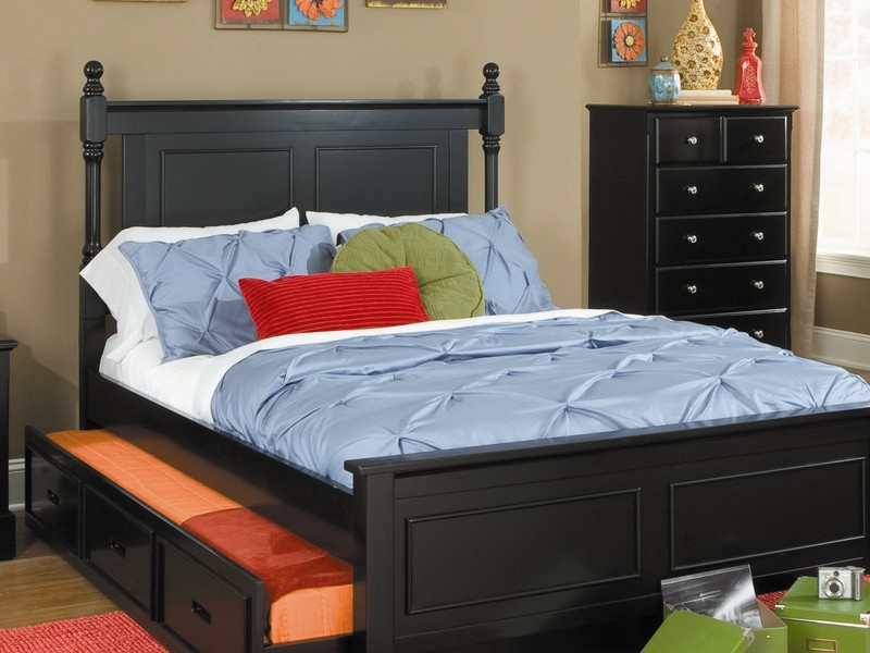 Black Twin Bed With Trundle