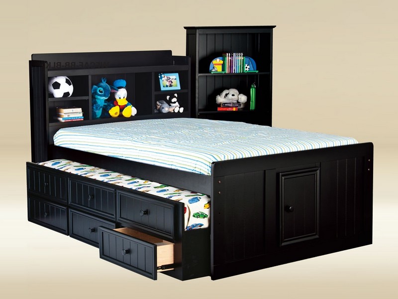 Black Twin Captains Bed