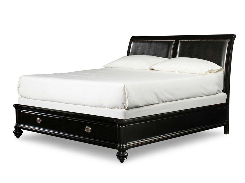 Black Upholstered Full Bed