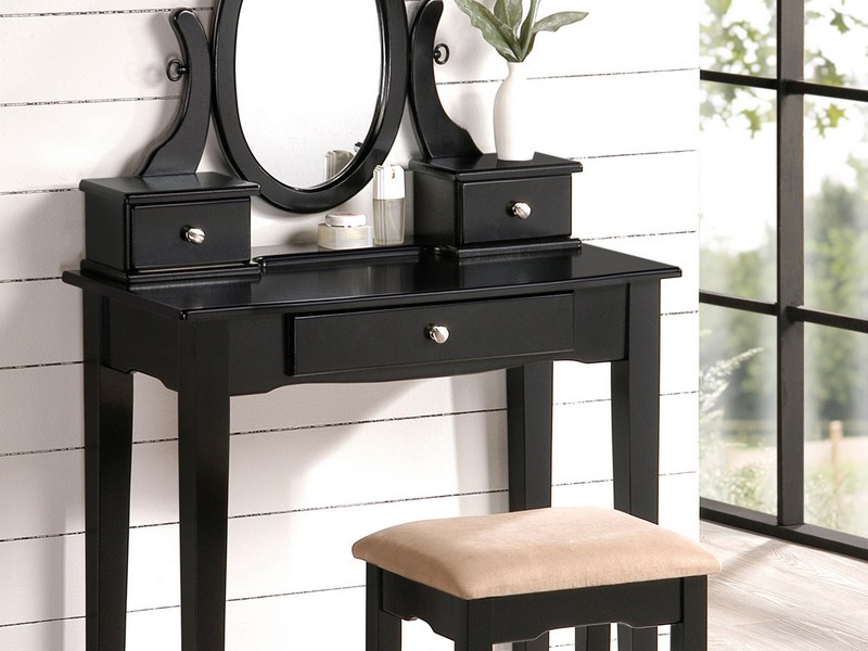 Black Vanity Table With Drawers