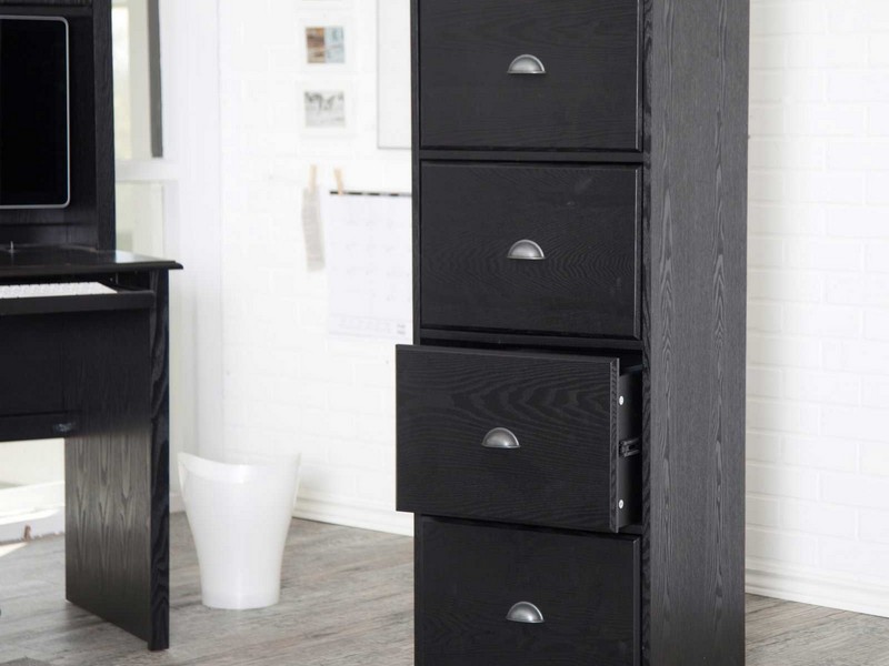 Black Wood Filing Cabinet