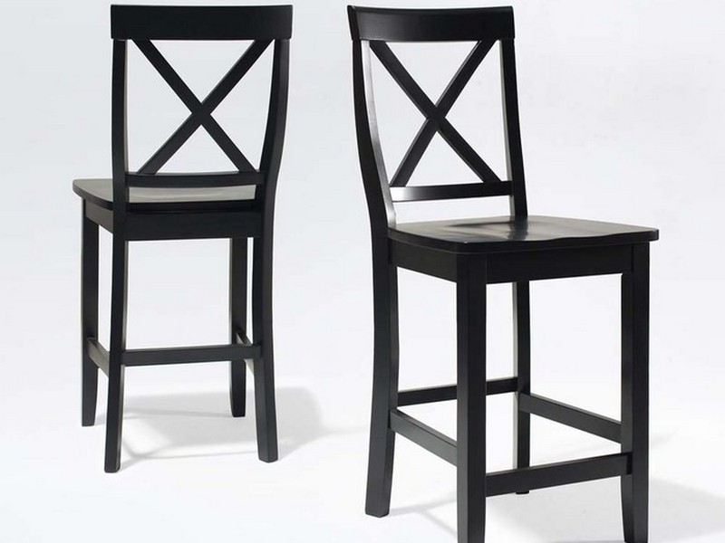 Black Wooden Bar Stools With Back