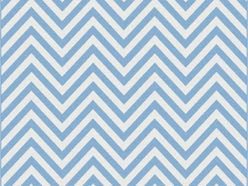 Blue And White Chevron Rug