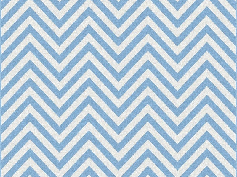 Blue And White Chevron Rug