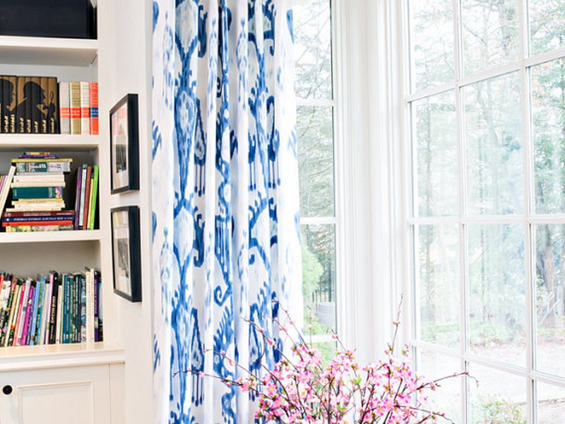 Blue And White Ikat Curtains