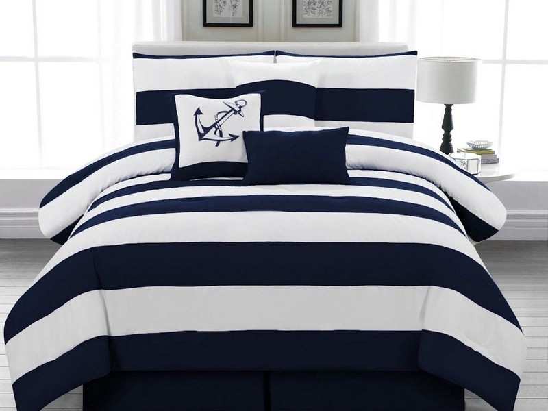 Blue And White Striped Bedding Sets